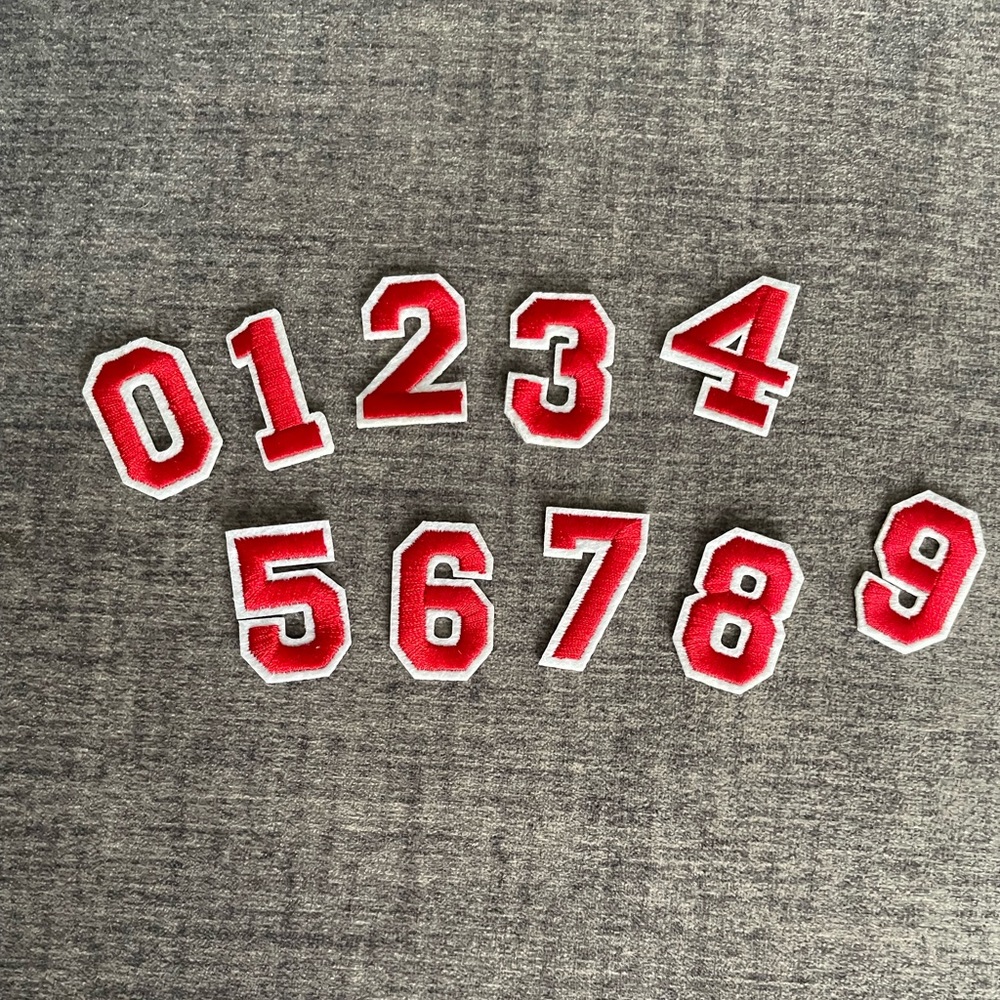 Embroidered Iron-On Numbers Patches 0-9 Patterns